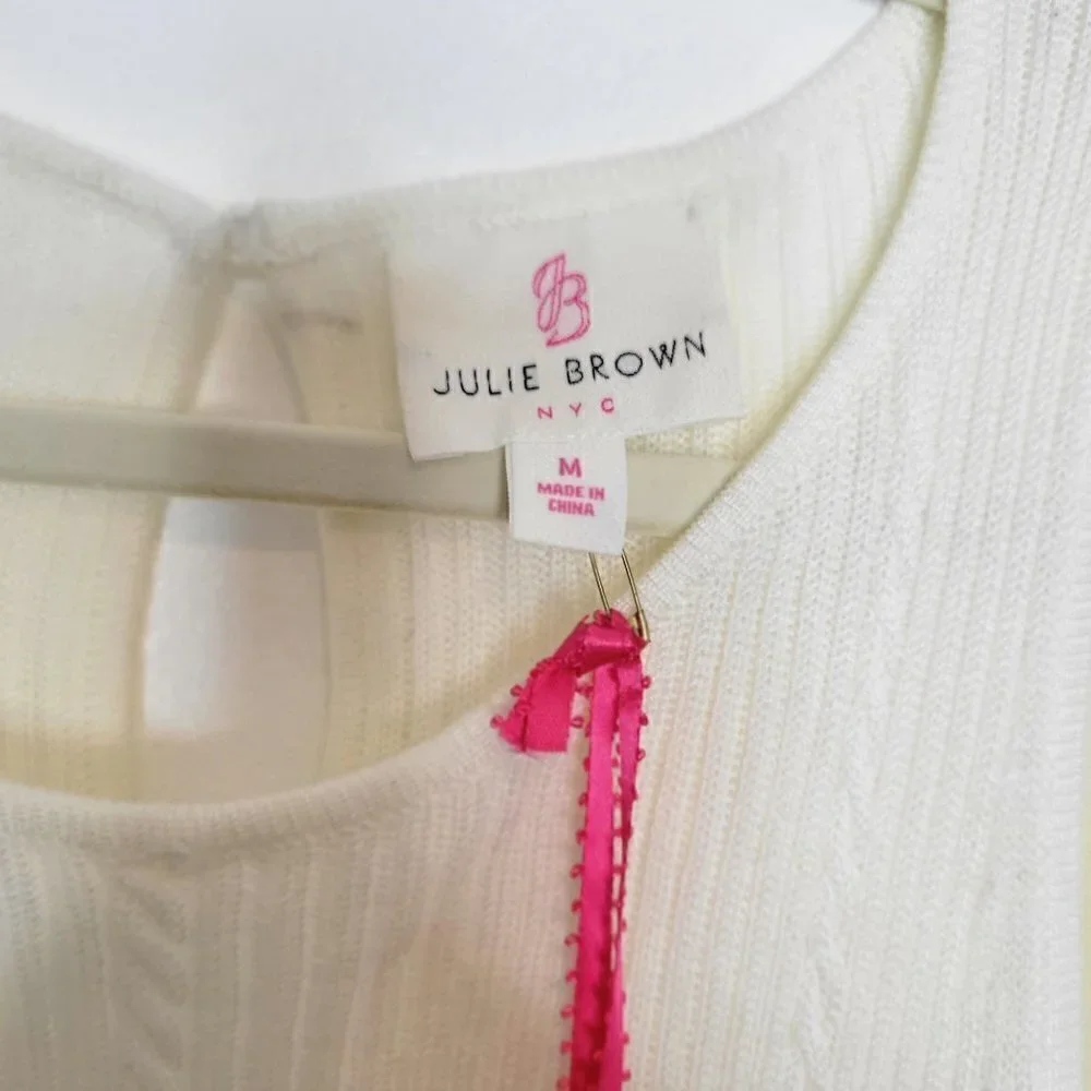 Cream Color Neutral Fine Knit Sweater Dress Women's Size Medium - Picture 7 of 13